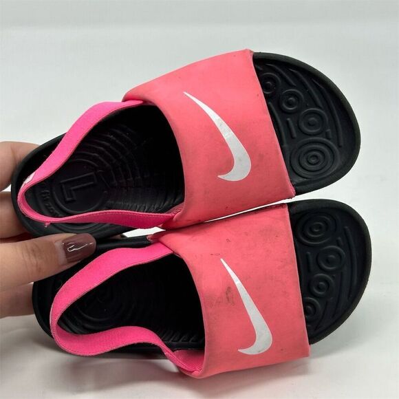 Nike Baby Toddler Kawa Slide Slingback Sandals Pink Size 10C Casual Shoes Summer - Picture 9 of 11